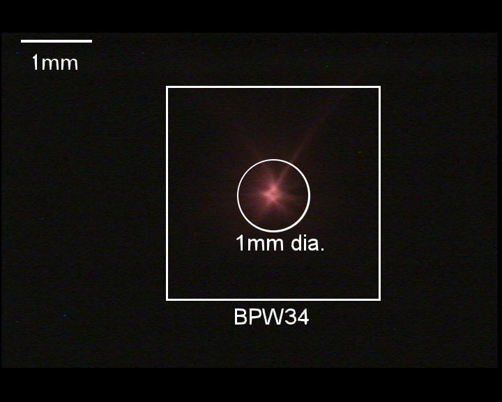 Annotated picture showing the page
magnifier lens and detector sizes