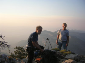 Tom and Ron setting up the optical gear at the chosen site.