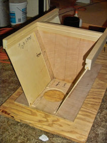 Side view of enclosure before side was
                    attached